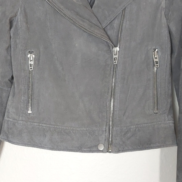 Blank NYC Leather Suede Moto Jacket Gray Size Small - Picture 5 of 16